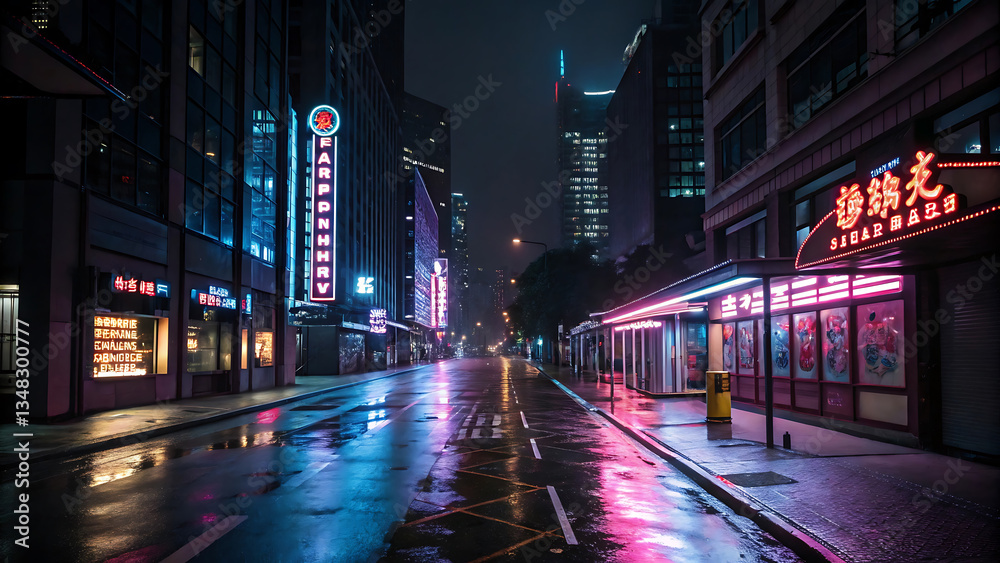Fototapeta premium night city street