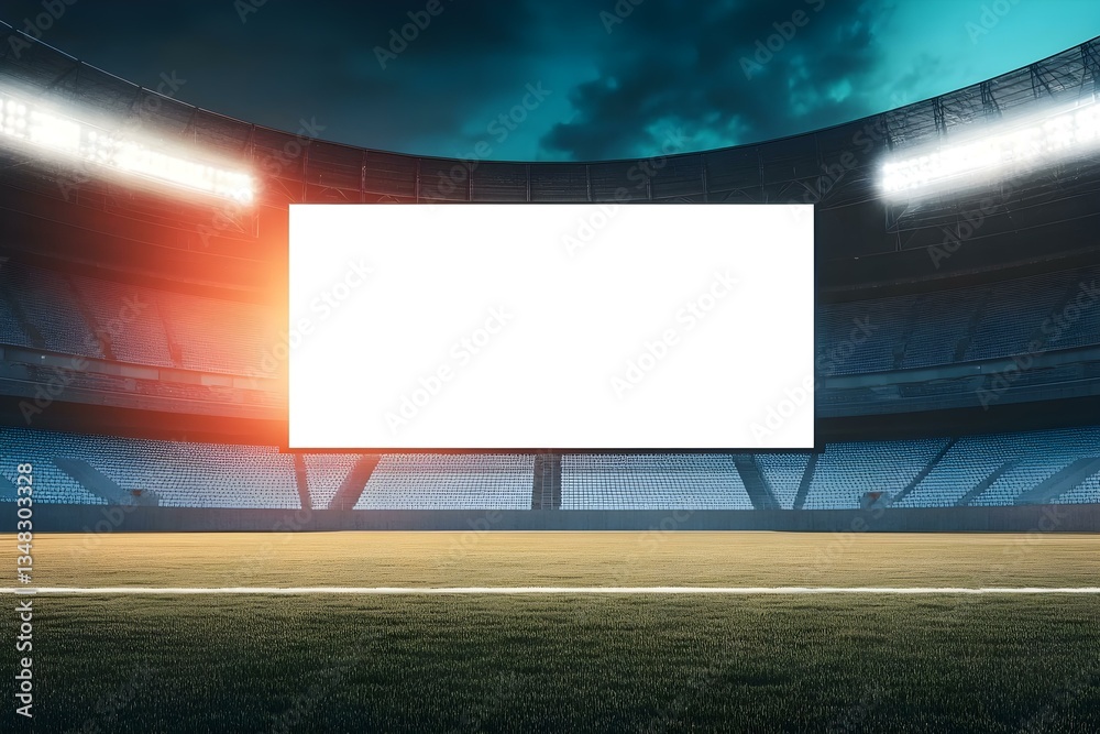 Stadium with Empty Screen Display for Modern Sports Event Mockup Design Stadium with Empty Screen Display for Modern Sports Event Mockup Design