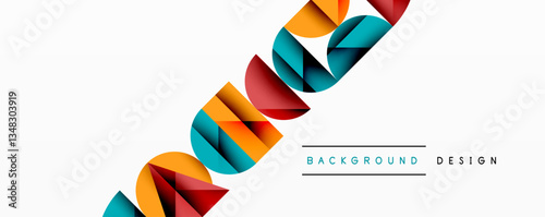 Minimal geometric abstract background. Circle square and triangle design