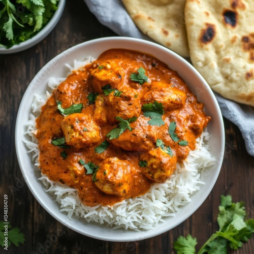 Papier peint A savory and flavorful chicken tikka masala with tender pieces of chicken in a s