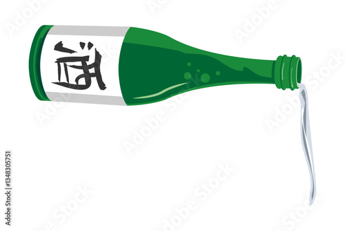 酒を注ぐ酒瓶のイラスト
