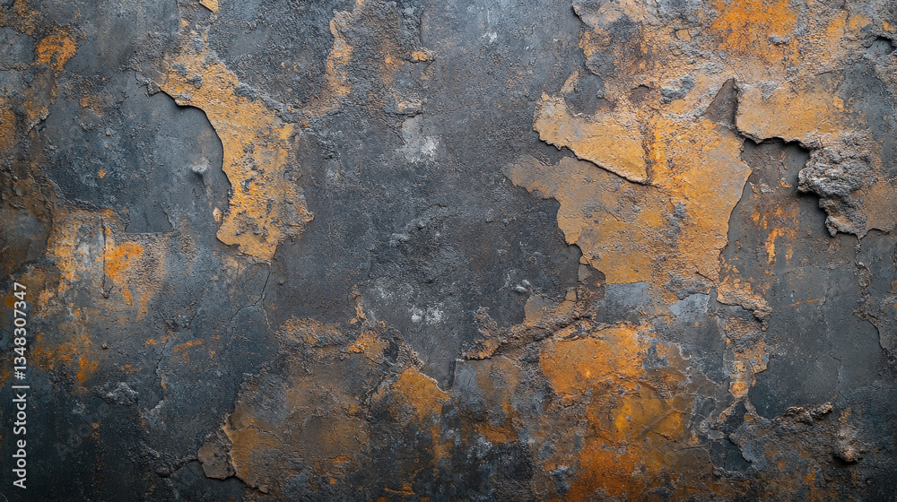 Peeling Gray and Orange Paint on a Wall Peeling Gray and Orange Paint on a Wall