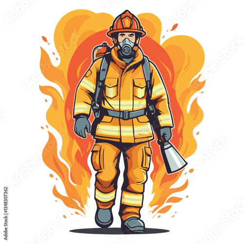 fireman, firefighter, safety, emergency, danger, man, rescue, fire, fighter, uniform, helmet, protection, background, service, red, equipment, hose, occupation, job, burn, person, work, male, hero, pr