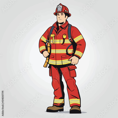 fireman, firefighter, safety, emergency, danger, man, rescue, fire, fighter, uniform, helmet, protection, background, service, red, equipment, hose, occupation, job, burn, person, work, male, hero, pr