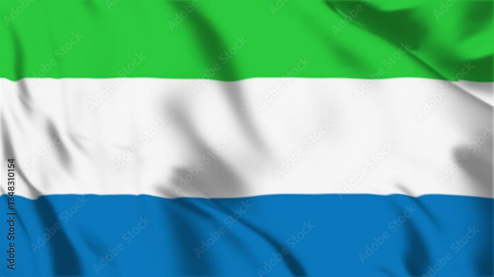 Realistic Sierra Leone Flag Flying Waving in the wind Animation HD Video Realistic Sierra Leone Flag Flying Waving in the wind Animation HD Video