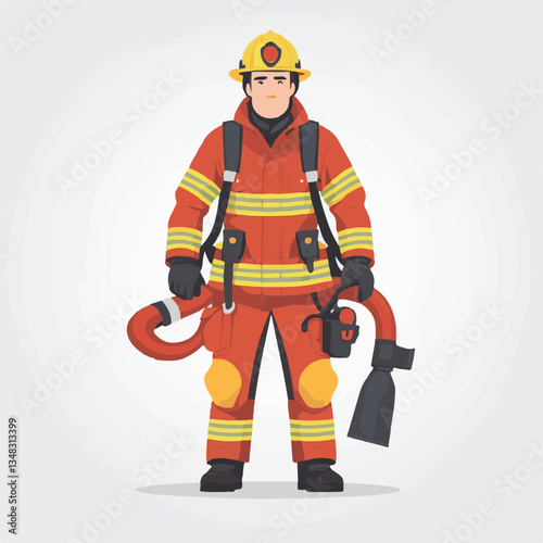 fireman, firefighter, safety, emergency, danger, man, rescue, fire, fighter, uniform, helmet, protection, background, service, red, equipment, hose, occupation, job, burn, person, work, male, hero, pr