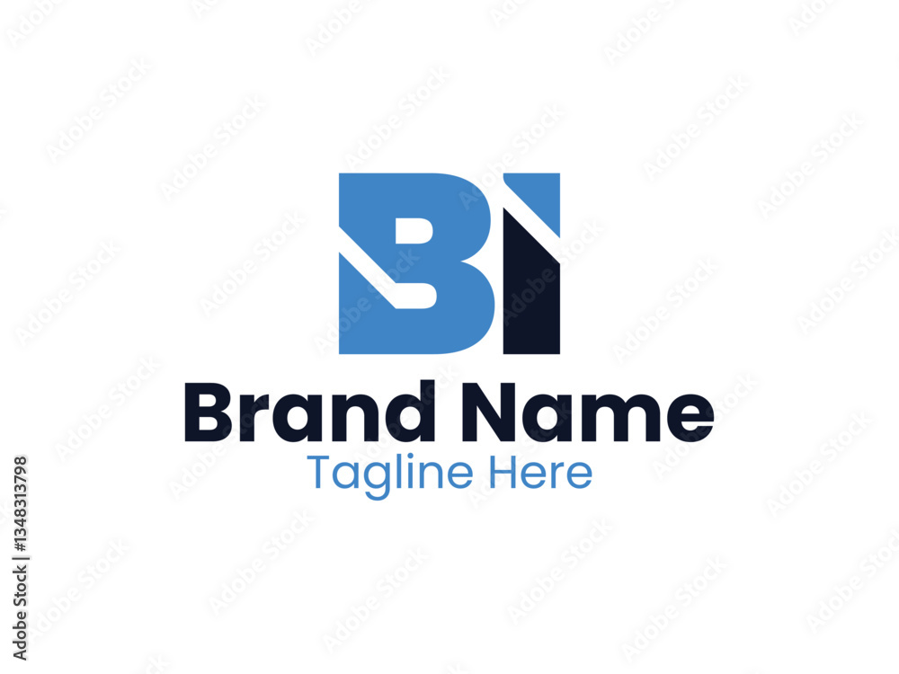 Creative modern initial letter BI logo vector