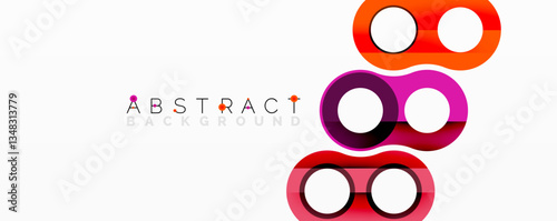 Abstract geometric pattern with interlocking circular and tubular shapes featuring smooth gradients, sharp contrasts, and dynamic layering