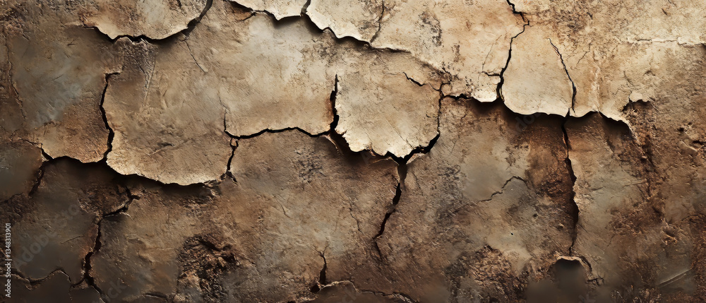 Cracked Earthy Surface with Textured Patterns Cracked Earthy Surface with Textured Patterns