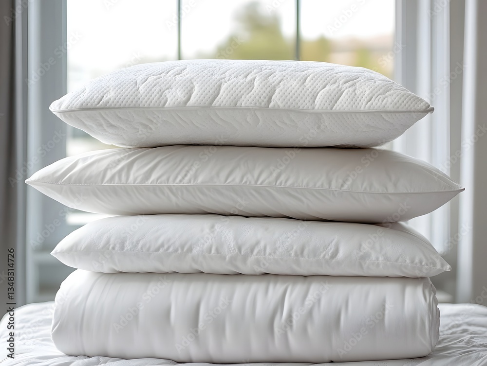Obraz premium Stack of different pillow types