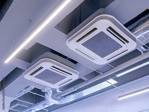 Wallpaper Mural Spacious shopping mall interior with advanced ceiling air conditioning units Torontodigital.ca