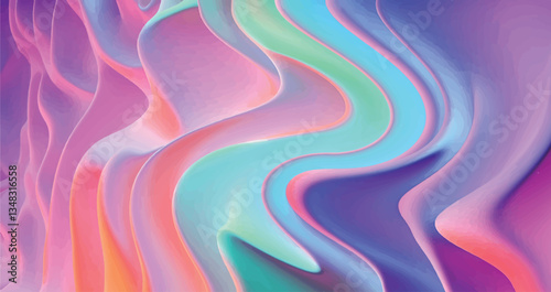 Multicolor glowing twisted lines pattern Abstract psychedelic background. Vector illustration	