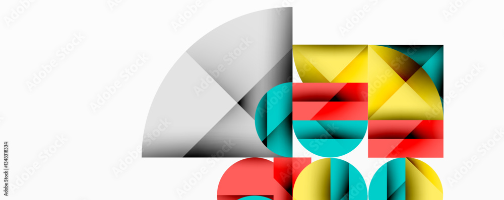 Abstract geometric artwork with overlapping circles and gradients, circle square triangle shapes background featuring sharp angular cuts, smooth shading, and structured layered composition Abstract geometric artwork with overlapping circles and gradients, circle square triangle shapes background featuring sharp angular cuts, smooth shading, and structured layered composition