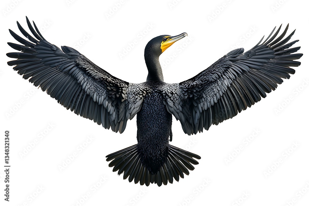Fototapeta premium Bird of prey in flight against white background. Possible use Stock Photo