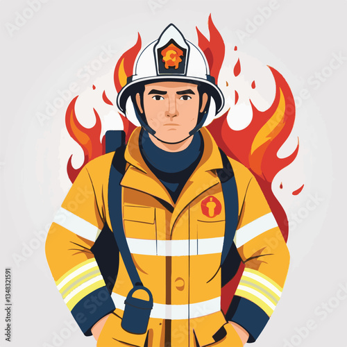 fireman, firefighter, safety, emergency, danger, man, rescue, fire, fighter, uniform, helmet, protection, background, service, red, equipment, hose, occupation, job, burn, person, work, male, hero, pr