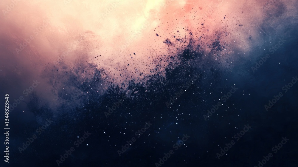 Abstract Space Dust Clouds and Tiny Stars in a Dark Cosmic Sky Abstract Space Dust Clouds and Tiny Stars in a Dark Cosmic Sky