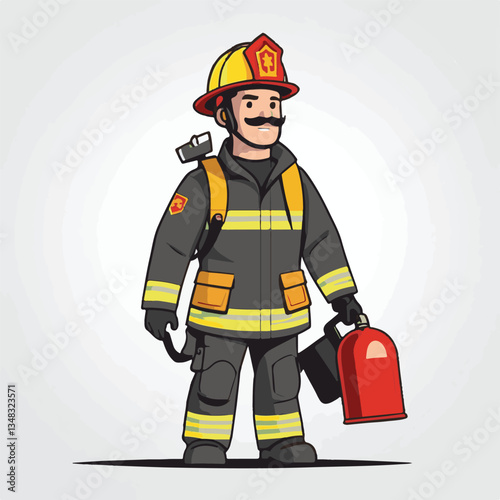 fireman, firefighter, safety, emergency, danger, man, rescue, fire, fighter, uniform, helmet, protection, background, service, red, equipment, hose, occupation, job, burn, person, work, male, hero, pr