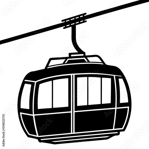 cable car on white background