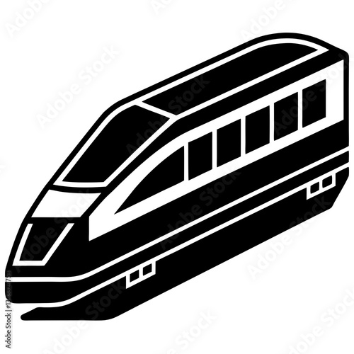maglev train on white background