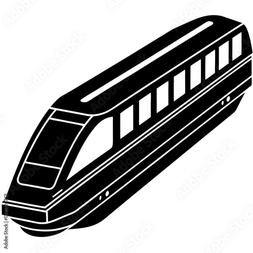maglev train on white background