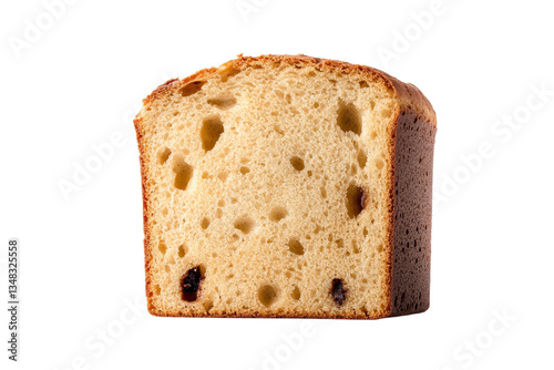 Slice of bread with a hole in the middle, isolated