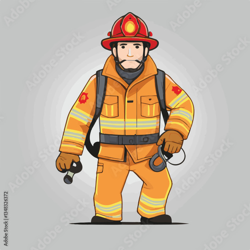 fireman, firefighter, safety, emergency, danger, man, rescue, fire, fighter, uniform, helmet, protection, background, service, red, equipment, hose, occupation, job, burn, person, work, male, hero, pr