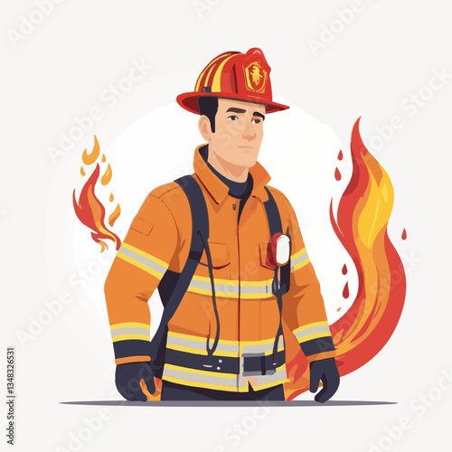 fireman, firefighter, safety, emergency, danger, man, rescue, fire, fighter, uniform, helmet, protection, background, service, red, equipment, hose, occupation, job, burn, person, work, male, hero, pr