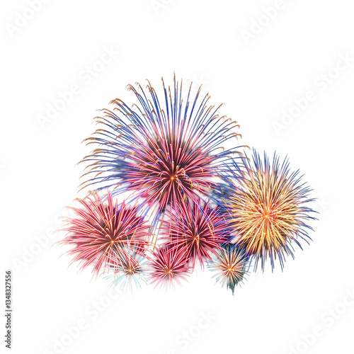 Fireworks Celebration Image on Transparent  background