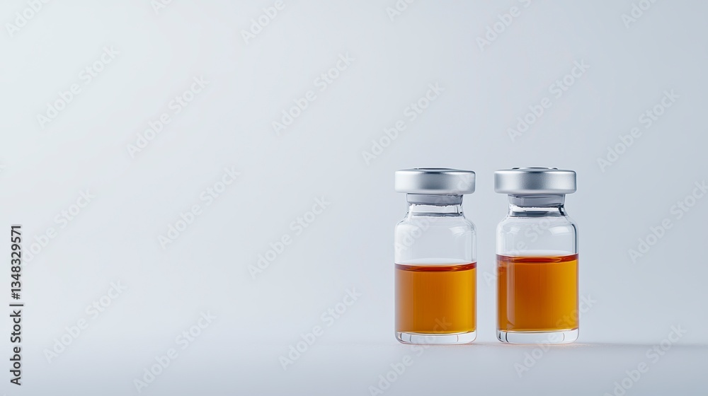a syringe and a bottle liquid vaccine Over white Studio Background. a syringe and a bottle liquid vaccine Over white Studio Background.