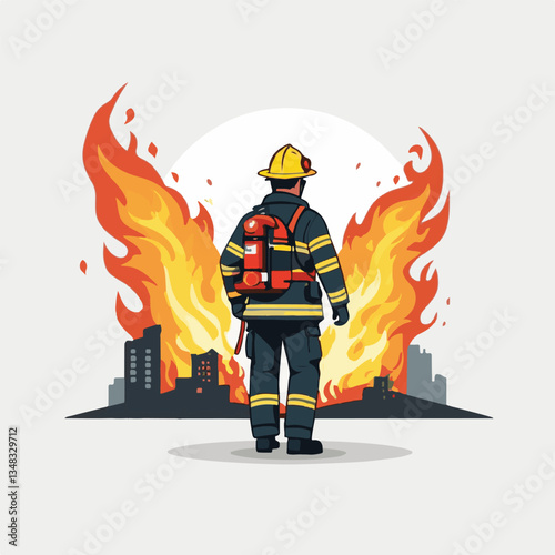 fireman, firefighter, safety, emergency, danger, man, rescue, fire, fighter, uniform, helmet, protection, background, service, red, equipment, hose, occupation, job, burn, person, work, male, hero, pr