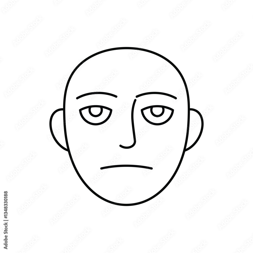 Indifferent Face Vector - Simple Line Art Design Indifferent Face Vector - Simple Line Art Design