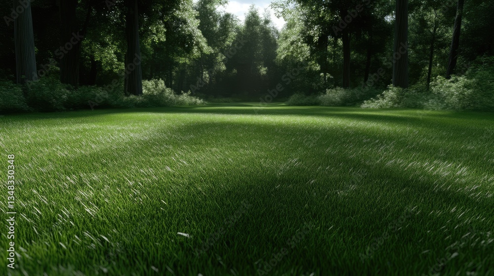 Fototapeta premium Lush green forest meadow