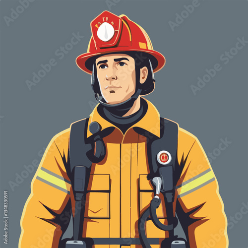 fireman, firefighter, safety, emergency, danger, man, rescue, fire, fighter, uniform, helmet, protection, background, service, red, equipment, hose, occupation, job, burn, person, work, male, hero, pr