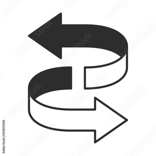 反転する矢印アイコン