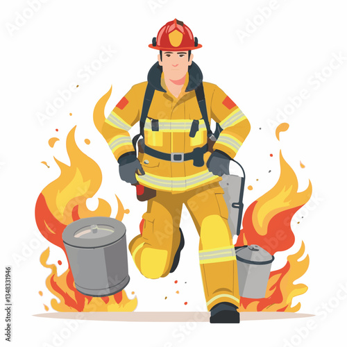 fireman, firefighter, safety, emergency, danger, man, rescue, fire, fighter, uniform, helmet, protection, background, service, red, equipment, hose, occupation, job, burn, person, work, male, hero, pr