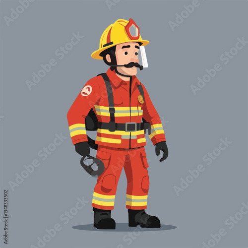 fireman, firefighter, safety, emergency, danger, man, rescue, fire, fighter, uniform, helmet, protection, background, service, red, equipment, hose, occupation, job, burn, person, work, male, hero, pr