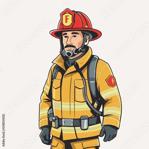 fireman, firefighter, safety, emergency, danger, man, rescue, fire, fighter, uniform, helmet, protection, background, service, red, equipment, hose, occupation, job, burn, person, work, male, hero, pr