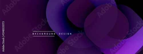 Circular abstract design with overlapping translucent circles and round shapes, blending gradients and smooth curves, creating depth, contrast, and a dynamic visual effect
