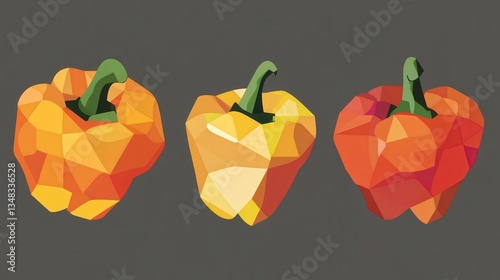 Geometric Peppers: A Vibrant Triangular Food Art