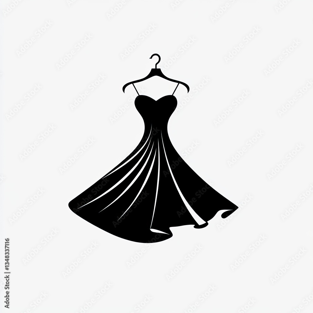 Obraz premium Elegant black dress on hanger. (1)