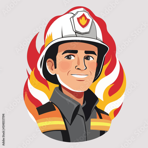 fireman, firefighter, safety, emergency, danger, man, rescue, fire, fighter, uniform, helmet, protection, background, service, red, equipment, hose, occupation, job, burn, person, work, male, hero, pr
