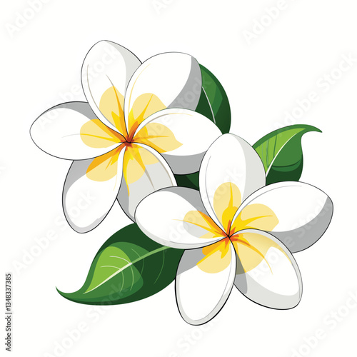 frangipani flower on white background