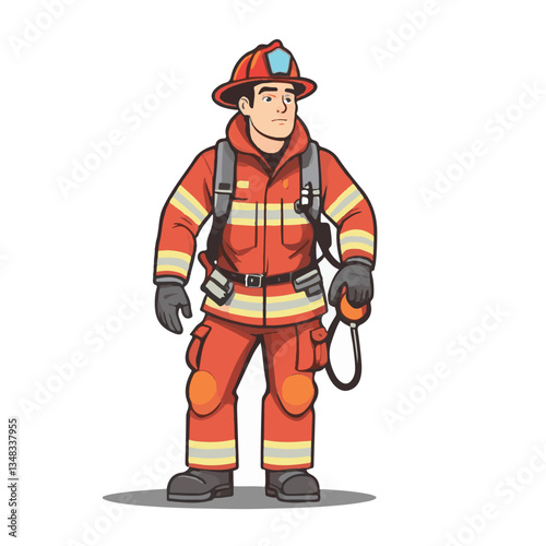 fireman, firefighter, safety, emergency, danger, man, rescue, fire, fighter, uniform, helmet, protection, background, service, red, equipment, hose, occupation, job, burn, person, work, male, hero, pr