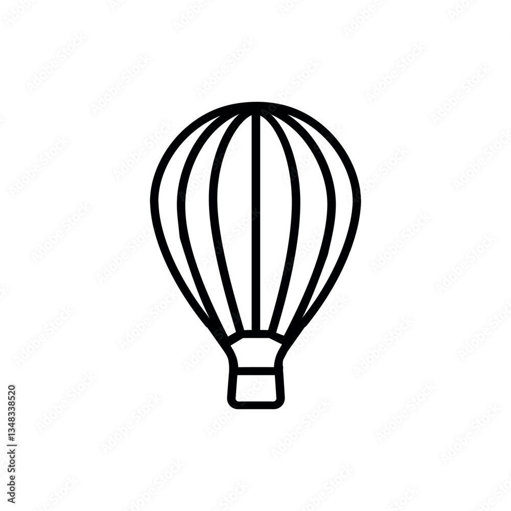 Air balloon icon. Simple black Air balloon icon on white background Air balloon icon. Simple black Air balloon icon on white background