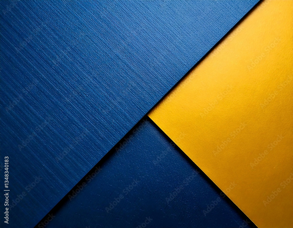 Layered Blue and Yellow Paper Background with a Coarse Texture