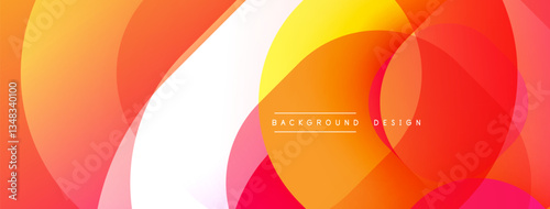 Circular abstract design with overlapping translucent circles and round shapes, blending gradients and smooth curves, creating depth, contrast, and a dynamic visual effect