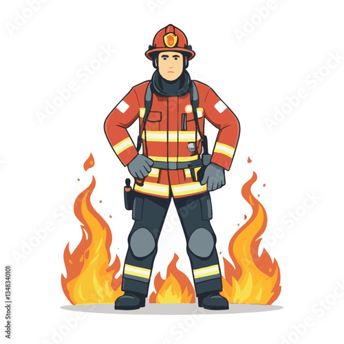 fireman, firefighter, safety, emergency, danger, man, rescue, fire, fighter, uniform, helmet, protection, background, service, red, equipment, hose, occupation, job, burn, person, work, male, hero, pr