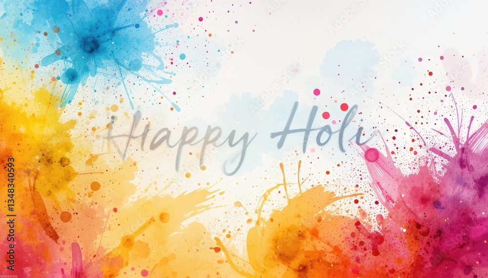 Obraz premium Happy Holi, this watercolor abstract backdrop