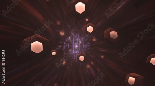 Abstract Hexagonal Architectural Design with Intricate Details