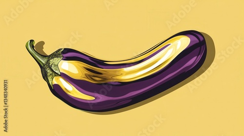 Golden Eggplant: A Vibrant Artistic Food Presentation